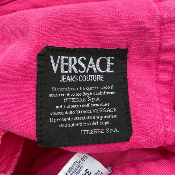 Vintage Versace Jeans Couture Bubblegum Pink High Waisted Jeans Womens Size 34 - Picture 10 of 11
